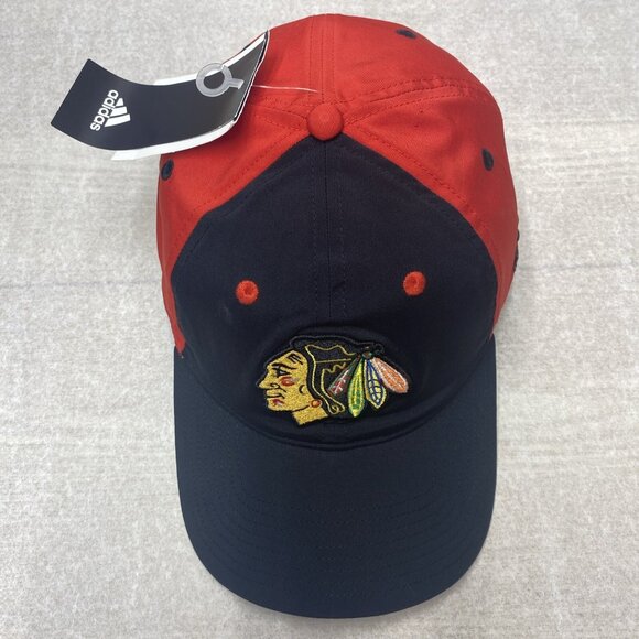 Chicago Blackhawks NHL Cap Adjustable Hat Embroidered Logo Fitted L/XL Adidas - Picture 2 of 15